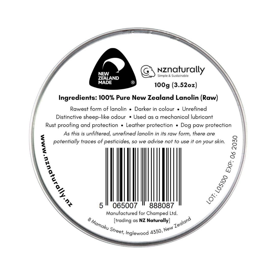 Pure New Zealand Lanolin - Raw, Jars (100g - 600g)