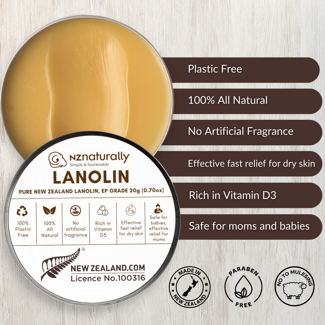 Pure New Zealand Lanolin - EP Grade, Jars (20g - 80g)