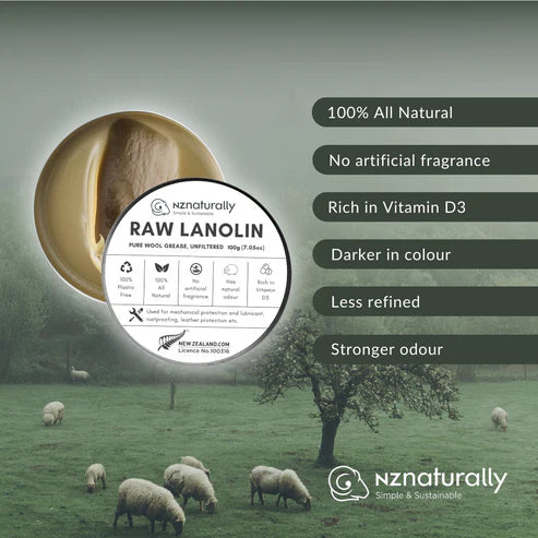 Bundle 4: 1x 100g EP Grade Lanolin, 1x 100g Raw Lanolin
