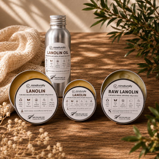 Bundle 6: 1x 100g EP Grade Lanolin, 1x 100ml EP Grade Lanolin Oil, 100g Raw Lanolin + FREE 20g EP Grade Lanolin