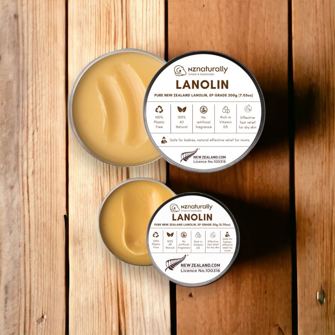 Bundle #2: Pure NZ Lanolin EP Grade Jar (200g + 20g)