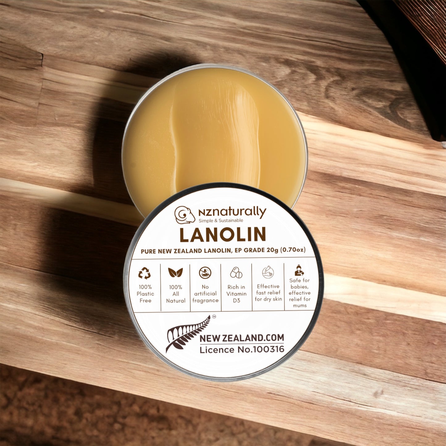 Pure New Zealand Lanolin - EP Grade, Jars (20g - 80g)