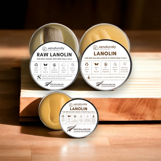 Mixed #2: 1x 200g EP Grade Lanolin, 1x 200g Raw Lanolin Jar + FREE 20g Jar