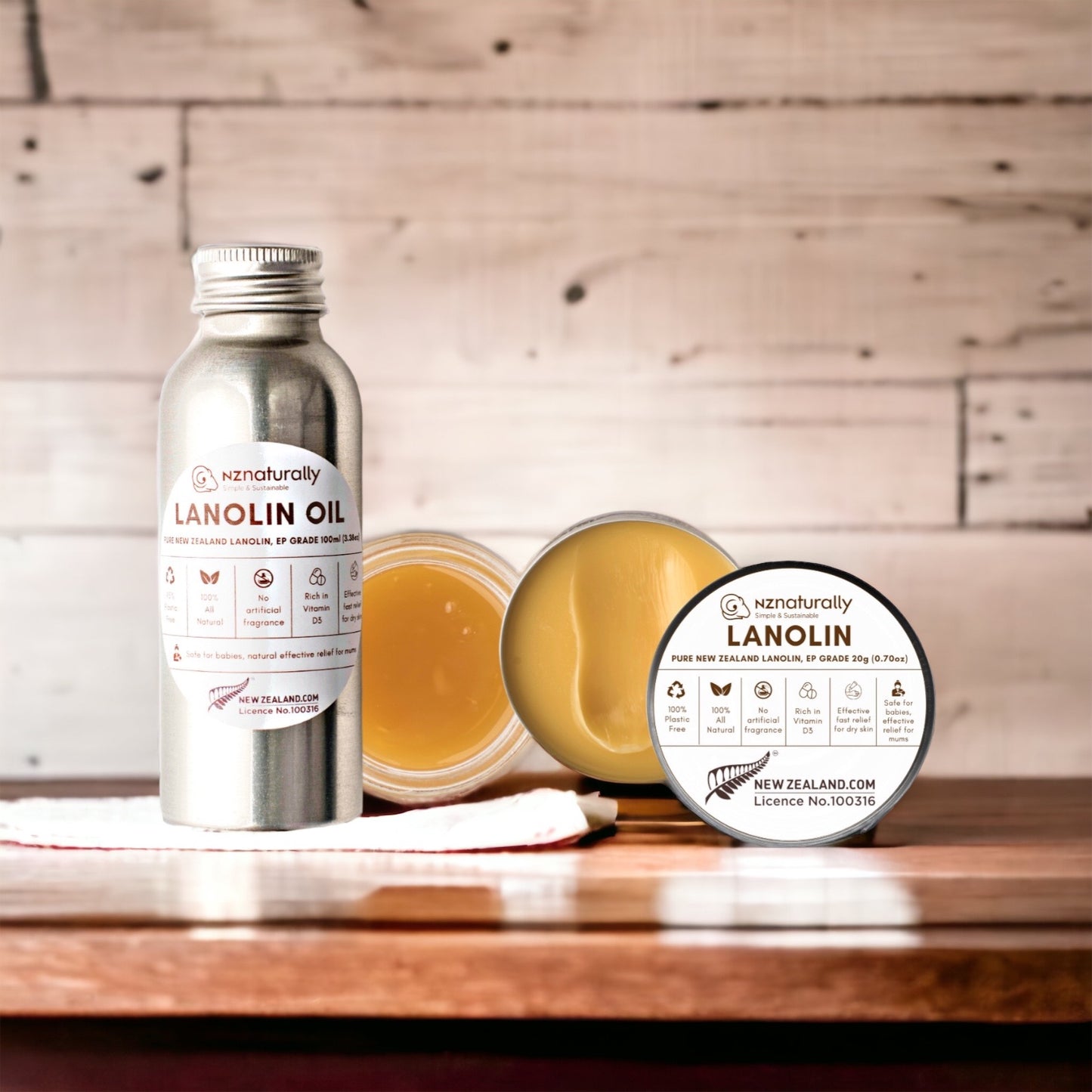 Bundle #3: Pure NZ Lanolin EP Grade Oil & Jar (100ml + 20g)